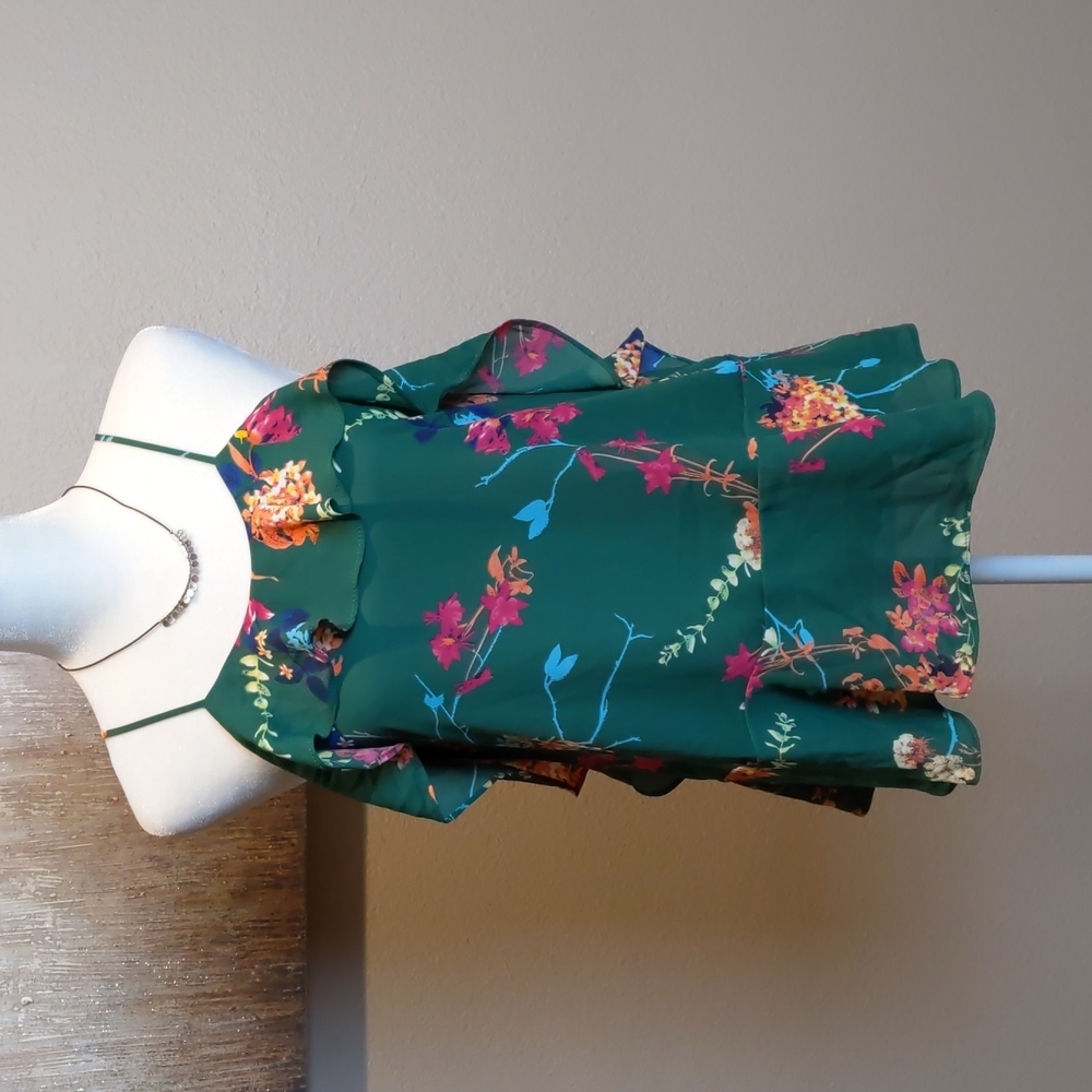 Sienna Sky green flutter floral top